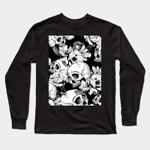 Skull Halloween Long Sleeve T-Shirt by igzine